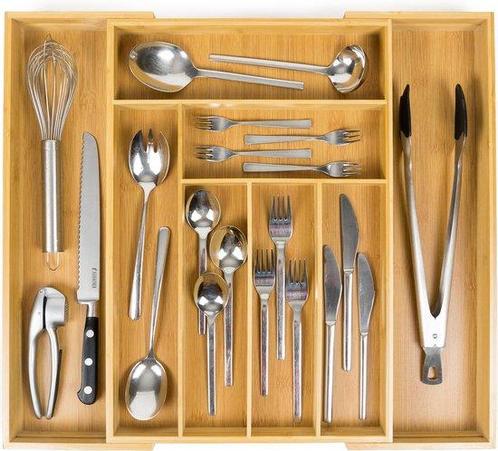 Tweedekans | Budu Uitschuifbare Bamboe Bestekbak #50 (50 cm, Huis en Inrichting, Keuken | Keukenbenodigdheden, Ophalen of Verzenden