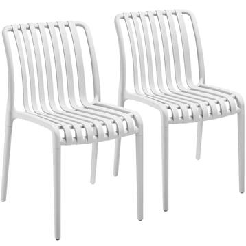 tectake Tuinstoelen Alcudia, weerbestendig, stapelbaar - crè, Verzenden