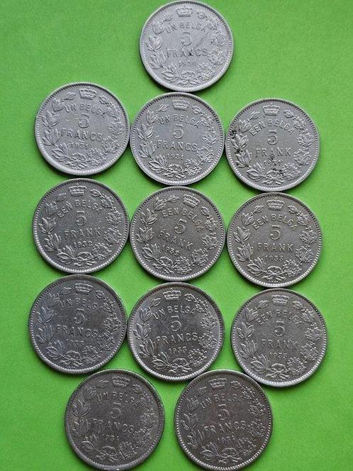 België. 5 Francs 1930 t.e.m. 1934 (Zonder Minimumprijs), Postzegels en Munten, Munten | Nederland