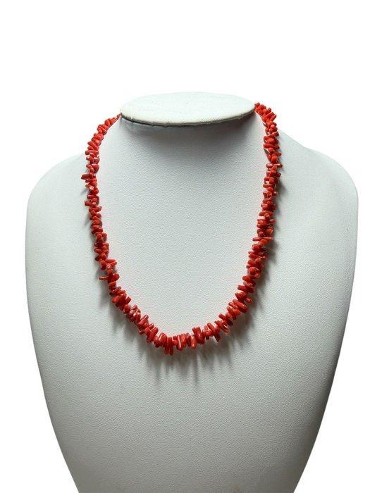 Koraal - Zilver - Halsketting, Antiek en Kunst, Curiosa en Brocante