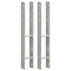 vidaXL Grondankers 2 st 8x6x60 cm gegalvaniseerd staal, Verzenden