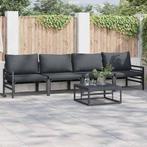 vidaXL Tuinbank Set Antraciet Staal, Tuin en Terras, Verzenden, Nieuw