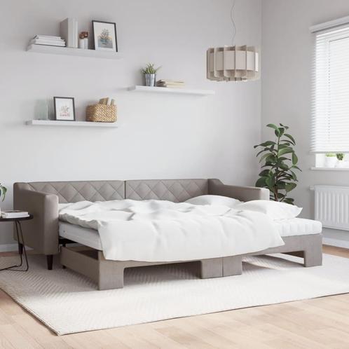 vidaXL Slaapbank met onderschuifbed en matrassen 90x200 cm, Huis en Inrichting, Slaapkamer | Bedden, Nieuw, Verzenden