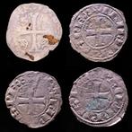 Frankrijk. Lot of 4 medieval French silver coins, consisting, Timbres & Monnaies, Monnaies | Europe | Monnaies non-euro