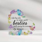 Hart van epoxy met vlinders, side by or miles apart besties, Nieuw