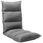 vidaXL Chaise pliable de sol Gris clair Tissu, Verzenden, Neuf