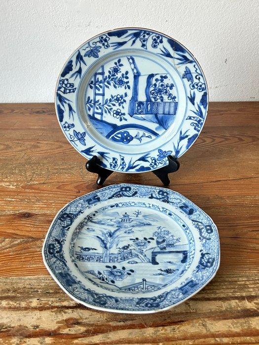 Plat (2) - Porcelaine - Décor paysage, Antiquités & Art, Antiquités | Autres Antiquités