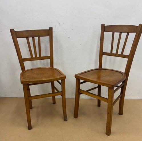 Chaise - Bois - Ensemble de deux chaises « bistrot », années, Antiek en Kunst, Kunst | Designobjecten