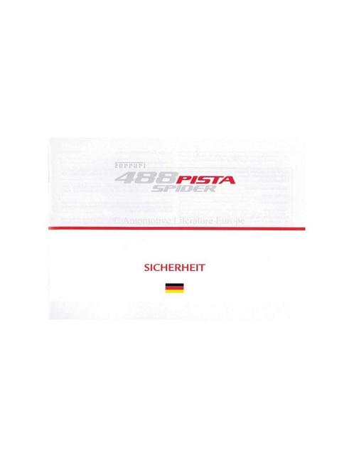 2018 FERRARI 488 PISTA PISTA VEILIGHEIDS BROCHURE DUITS 61.., Auto diversen, Handleidingen en Instructieboekjes, Ophalen of Verzenden