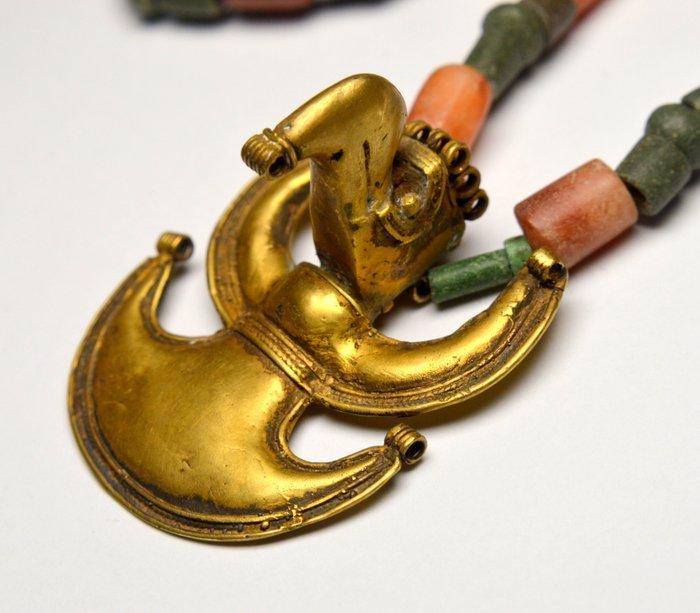 Etnische tribale Azteekse figuurhanger - agaatkralen -, Collections, Minéraux & Fossiles