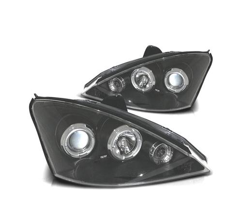 Phares Pour Ford Focus 01-05 Angel Eyes Fond Noir, Auto-onderdelen, Verlichting, Verzenden