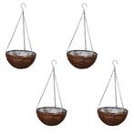 vidaXL Hangbak wilgenhout met voering en ketting 4 stuks, Jardin & Terrasse, Pots de fleurs, Verzenden