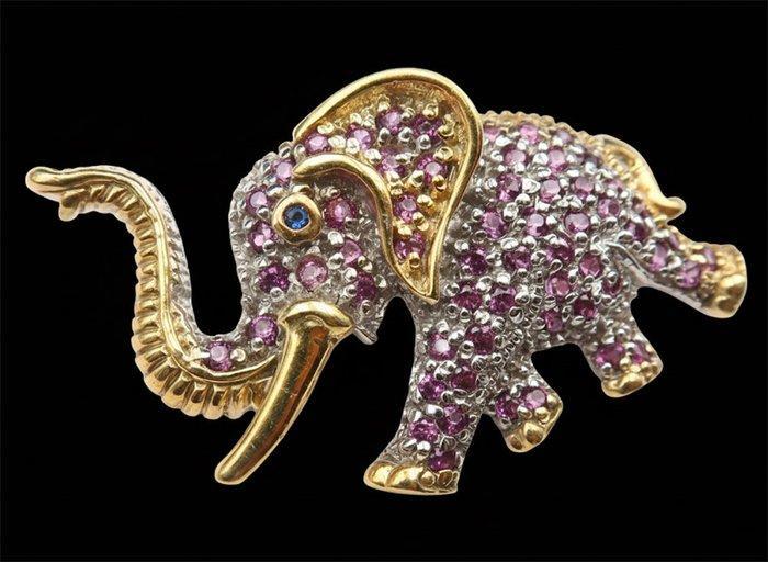 Saffier - Zilver, Broche Éléphant Royal en Grenat : Rustige, Antiek en Kunst, Antiek | Boeken en Manuscripten