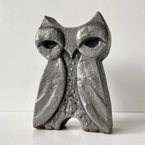 Beeldje - Uil - Brutalisme - Brutalist - Aluminium, Antiek en Kunst, Curiosa en Brocante