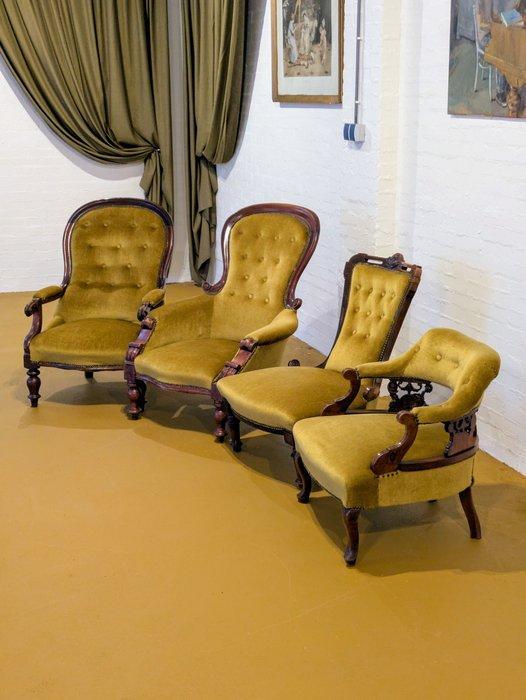 Fauteuil (4) - Palissander, Antiek en Kunst, Antiek | Overige Antiek