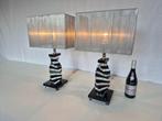 Lampe de table buffet (2) - Verre, Métal, Textile - style