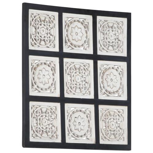 vidaXL Wandpaneel handgesneden 60x60x1,5 cm MDF zwart en wit, Doe-het-zelf en Bouw, Platen en Panelen, Nieuw, Verzenden