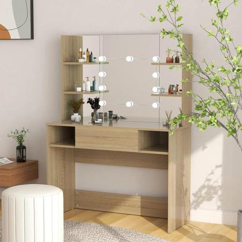 vidaXL Kaptafel met LED-verlichting 100x40x135 cm MDF, Huis en Inrichting, Tafels | Kaptafels, Nieuw, Verzenden