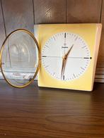 Wandklok - Junghans - Vintage Porselein, Messing - 1960-1970