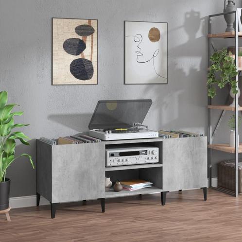 vidaXL Platenkast 121x38x48 cm bewerkt hout betongrijs, Huis en Inrichting, Kasten | Overige, Nieuw, Verzenden