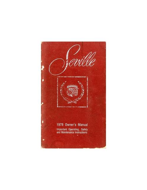 1978 CADILLAC SEVILLE INSTRUCTIEBOEKJE ENGELS USA, Auto diversen, Handleidingen en Instructieboekjes, Ophalen of Verzenden