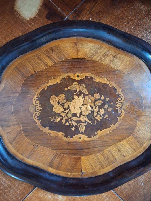 Dienblad - Hout - Marquetterie, Antiek en Kunst, Curiosa en Brocante