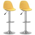 vidaXL Tabourets de bar lot de 2 jaune moutarde tissu, Verzenden