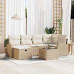 vidaXL 7-delige tuin sofa set met beige poly rattan kussens, Tuin en Terras, Verzenden, Nieuw