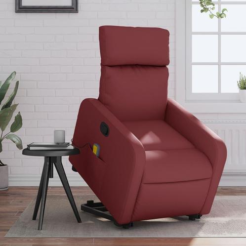 vidaXL Fauteuil inclinable de massage Rouge bordeaux, Maison & Meubles, Fauteuils, Neuf, Envoi