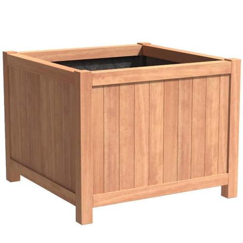 Hardhouten plantenbak Valencia 120x120x95cm - Met bodem, Tuin en Terras, Bloembakken en Plantenbakken, 60 cm of meer, 100 cm of meer