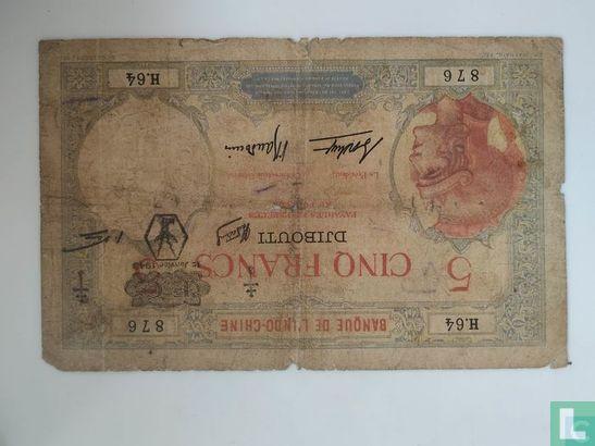 Djibouti 5 Francs 1943 - 1943, Postzegels en Munten, Bankbiljetten | Afrika, Los biljet, Overige landen, Verzenden