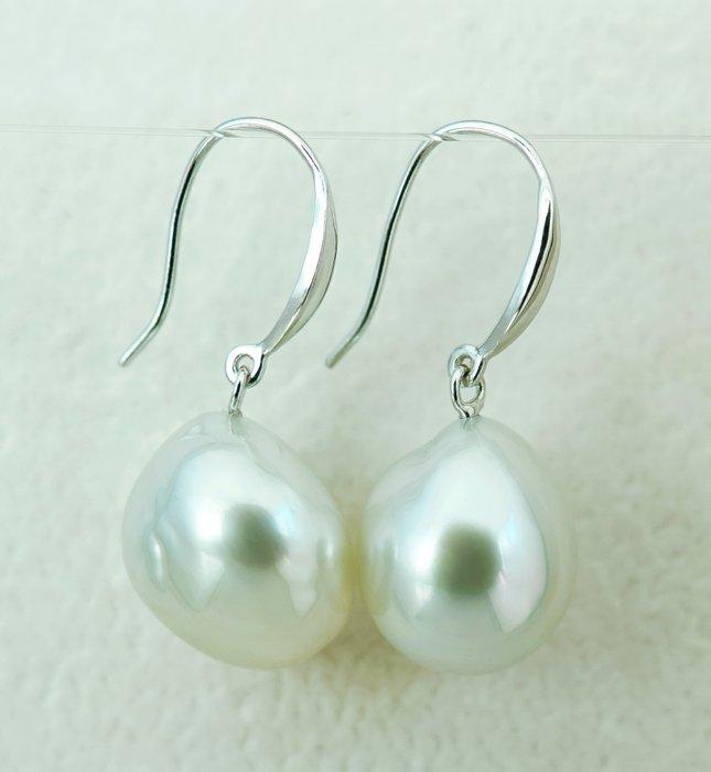 Oorbellen - 18 karaat Witgoud Parel - Parel - Zuidzee , Echt, Handtassen en Accessoires, Oorbellen