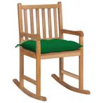 vidaXL Chaise à bascule avec coussin vert Bois de teck, Verzenden