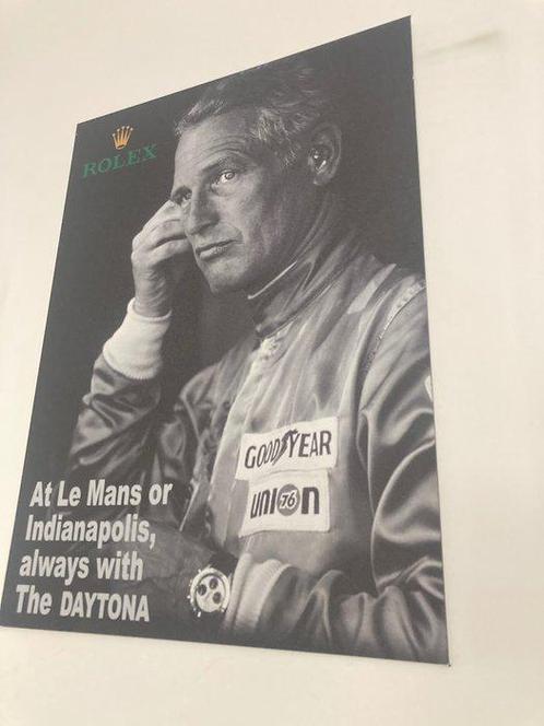 ROLEX - Paul Newman - Rolex Daytona - Reclamebord - Vintage, Antiek en Kunst, Antiek | Wandborden en Tegels