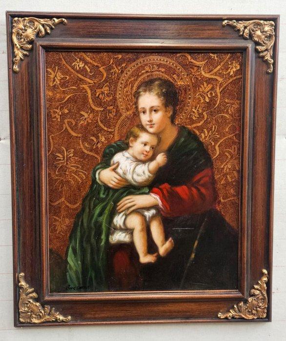 Europese school (XX) - Madonna con Bambino, Antiek en Kunst, Kunst | Schilderijen | Klassiek