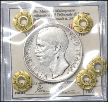 Italie, Royaume Vittorio Emanuele III. Lotto di 2 monete con beschikbaar voor biedingen