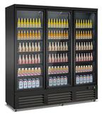 Koelkast 3 Glasdeuren Zwart Ceb-1600R Bl, Verzenden