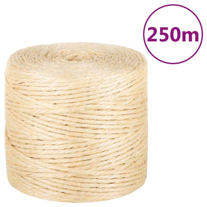 vidaXL Touw 4 mm 250 m 100% sisal, Doe-het-zelf en Bouw, IJzerwaren en Bevestigingsmiddelen, Nieuw, Verzenden