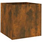 vidaXL Plantenbak 40x40x40 cm bewerkt hout gerookt, Tuin en Terras, Verzenden, Nieuw