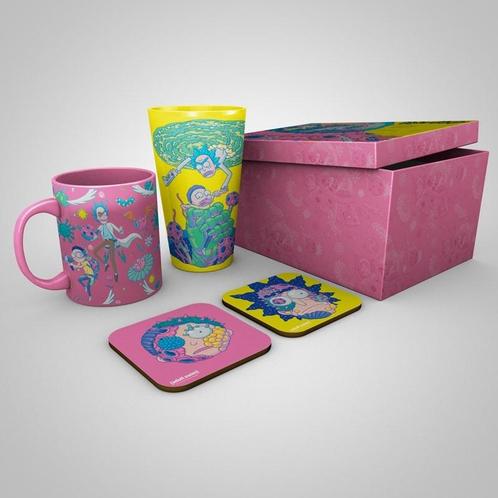 Rick and Morty Gift Set (XXL Glas, Mok & Onderzetters), Verzamelen, Film en Tv, Ophalen of Verzenden