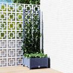 vidaXL Plantenbak met trellis blauwgrijs 40x40x121,5 cm PP, Tuin en Terras, Verzenden, Nieuw