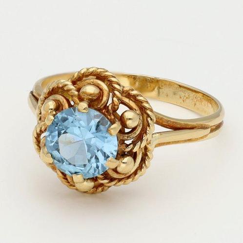 Ring - 18 karaat Geel goud Spinel, Handtassen en Accessoires, Ringen