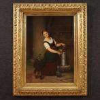 Gustav Adolf Spangenberg (1828-1891) - Scena d’interno, Antiek en Kunst