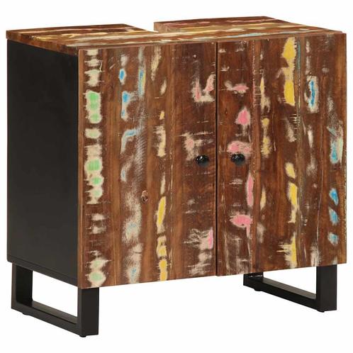 vidaXL Wastafelkast 62x33x58 cm massief recycled hout en, Huis en Inrichting, Badkamer | Badkamermeubels, Nieuw, Verzenden