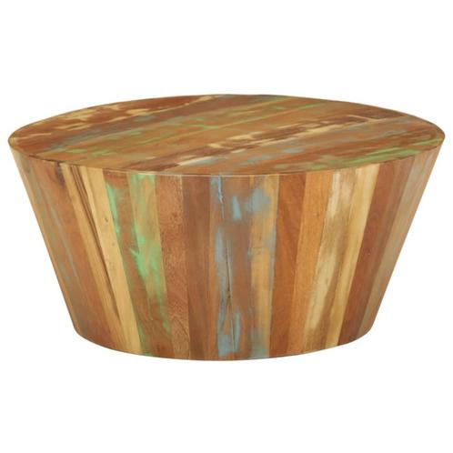 vidaXL Salontafel Ø65x31 cm massief gerecycled hout, Huis en Inrichting, Tafels | Salontafels, Nieuw, Verzenden