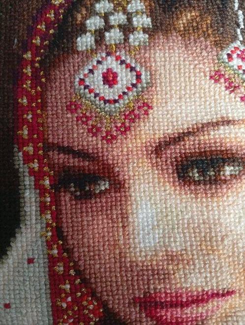 Broderie - 41 cm - 31 cm - Beauté indienne, Antiek en Kunst, Curiosa en Brocante