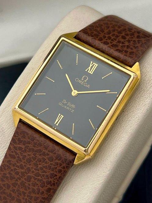 Omega - Zonder Minimumprijs - 18K GP Black Dial Tank - Cal., Handtassen en Accessoires, Horloges | Heren