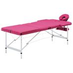 vidaXL Massagetafel inklapbaar 3 zones aluminum roze, Sport en Fitness, Verzenden, Nieuw