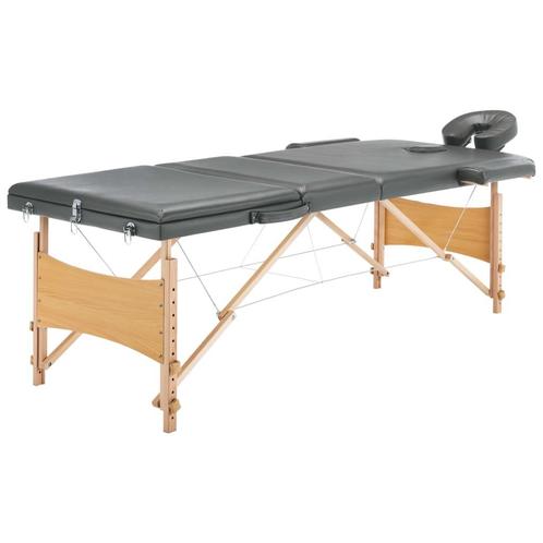 vidaXL Massagetafel met 3 zones 186x68 cm houten frame, Sport en Fitness, Massageproducten, Nieuw, Verzenden