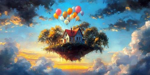 Iconica - Floating Home · XXL, Antiek en Kunst, Kunst | Schilderijen | Modern